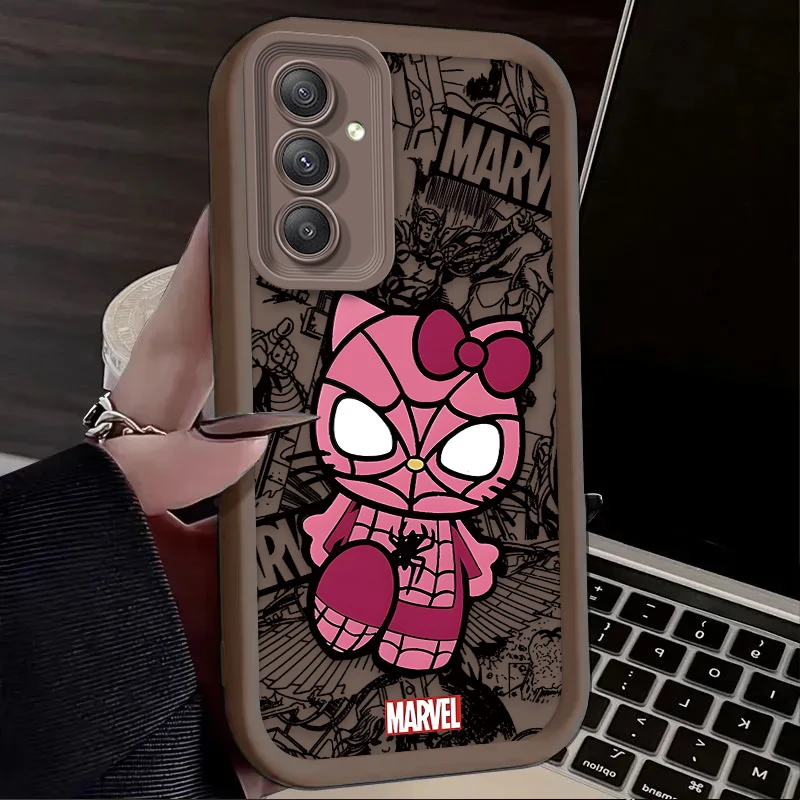 Мягкий чехол для телефона Человек-паук Hello Kitty Samsung Galaxy A25 A35 A55 A15 A05 A05S A24 A13 A23 A12 A22 A32