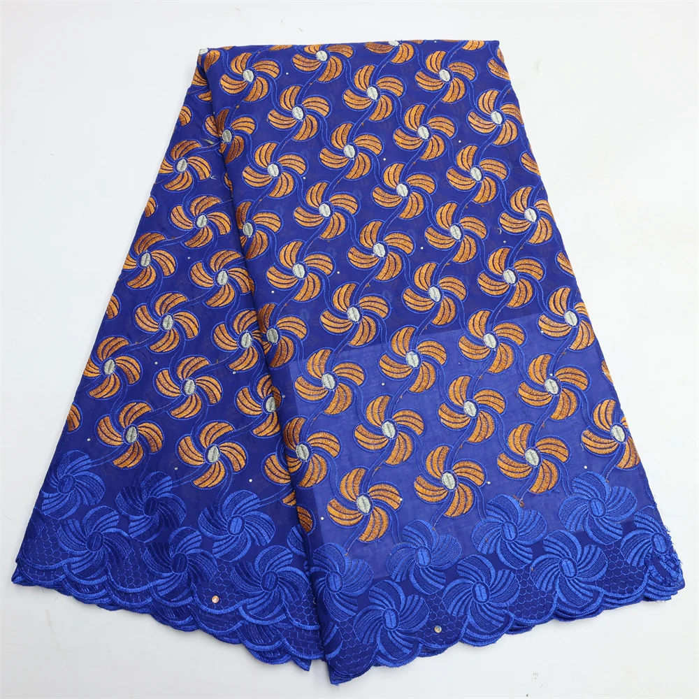 

African 100% Cotton Lace Fabric 2022 High Quality Swiss Voile Lace In Switzerland Nigerian Dry Lace Fabrics For Wedding LY1490