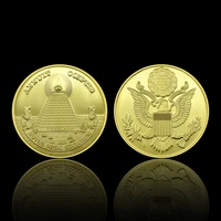egyptian pyramid gods eye of god gold plated coins freemason brotherhood masonic commemorative challenge coins for collection