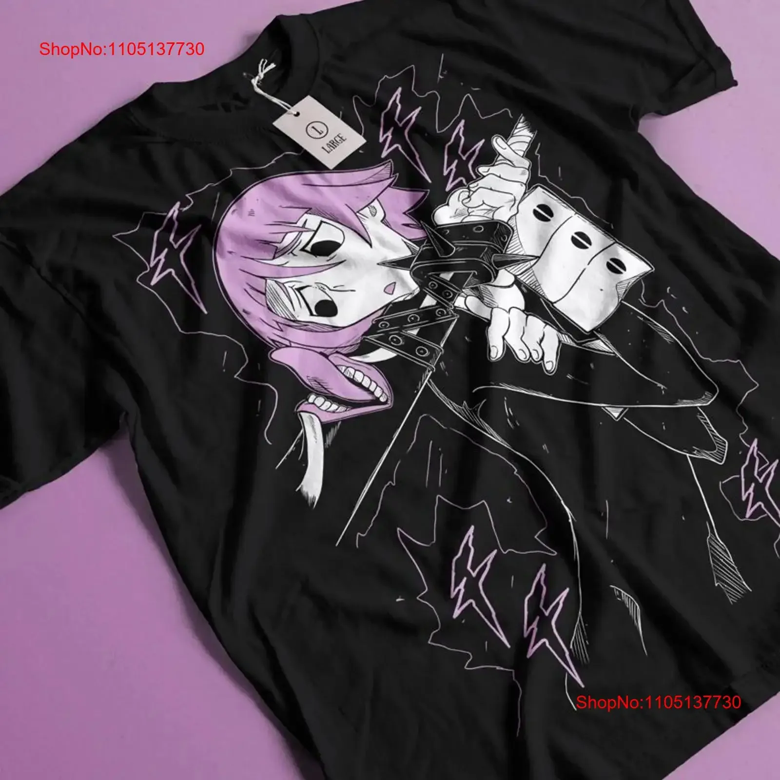 Фото Футболка Crona Soul Eater Death the Kid, японское аниме GifT, винтажный потертый топ всех размеров для повседневной носки, повседневная одежда №1