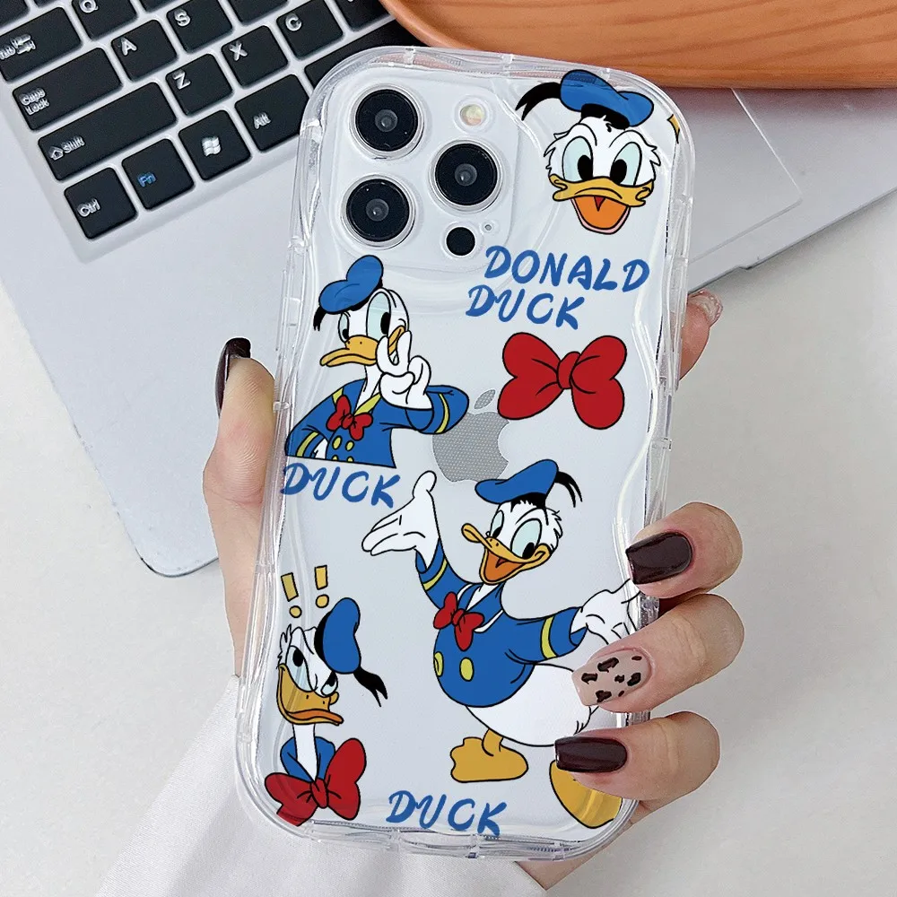 Funny Donald Duck Phone Case for Oppo A98 A94 A79 A78 A76 A74 A60 A58 A57 A55 A54 A53 A38 A17 A16 A15 A3x 5G 3D Wave Clear Cover