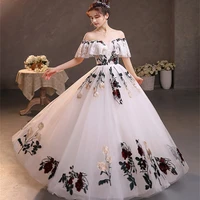 off the shoulder quinceanera dresses colorful floral lace ball gown new fashion elegant classic prom dresses plus size ballkleid