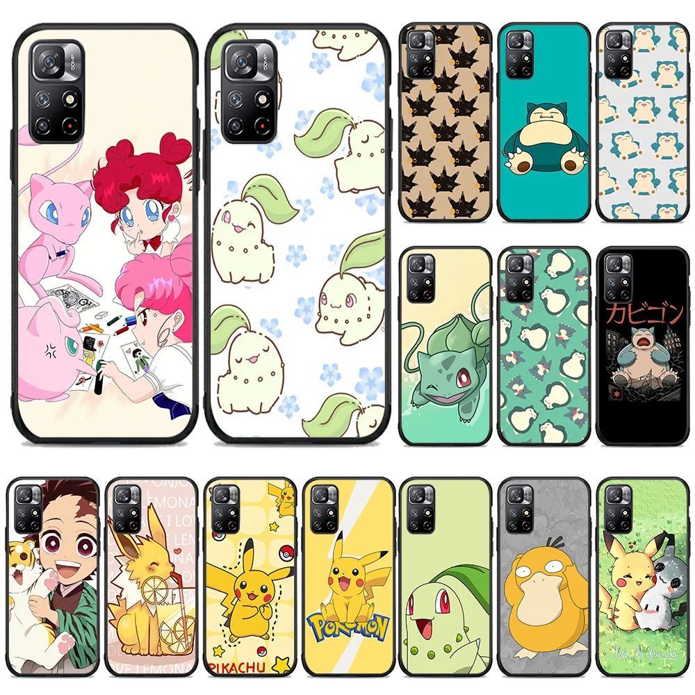 Черный чехол B-67 Cute Pokemon для OPPO A37 A36 A15 A54S A12S A57 A11K A54 A53 A15S A52 A55 A12 A58 A12E 5G