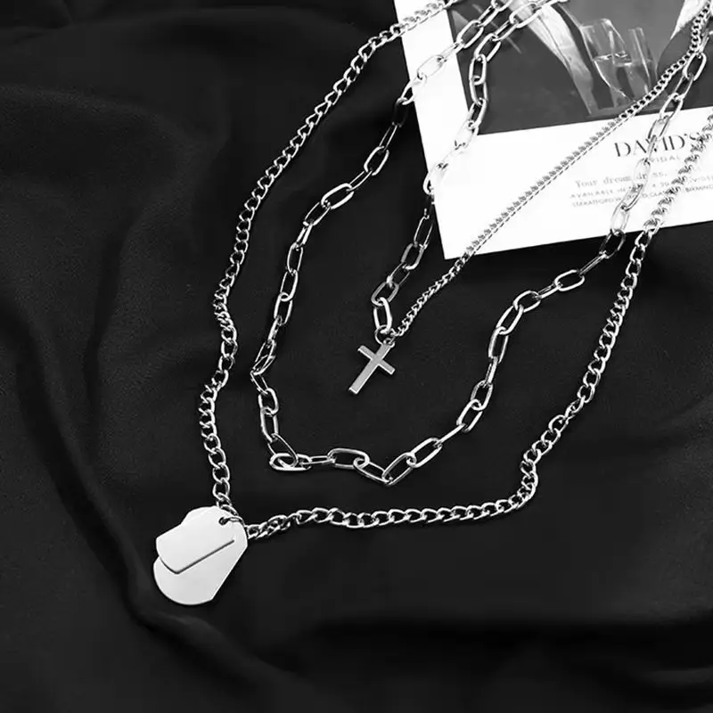 

Hip Hop Necklace Punk Brand Sweater Chain Network Celebrity Multi-layer Geometric Pendant Jewelry Gifts Accessories 2022