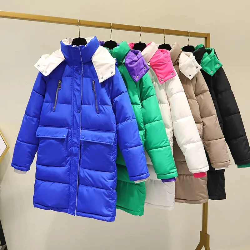 2022 New Women Winter Jacket Long Coats Warm Parkas Female Thicken Coat Cotton Padded Parka Jacket Loose Hooded Outwear