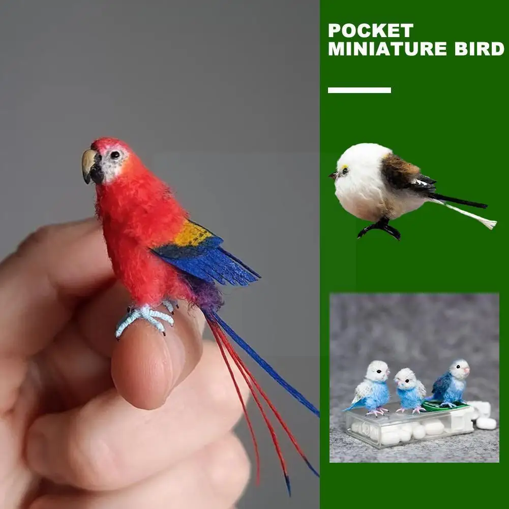

Карманная миниатюрная птица Sparrow, ручная работа, статуэтка из искусственных перьев, украшение для сада, газон, птица, Декор, животное, творче...