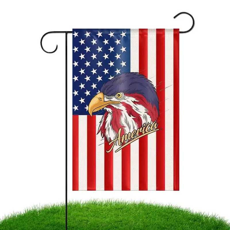 

Садовый флаг 4 июля 1218 дюйма, красно-белый и синий декорации, патриотический флаг, двусторонняя патриотическая американская звезда и полоса