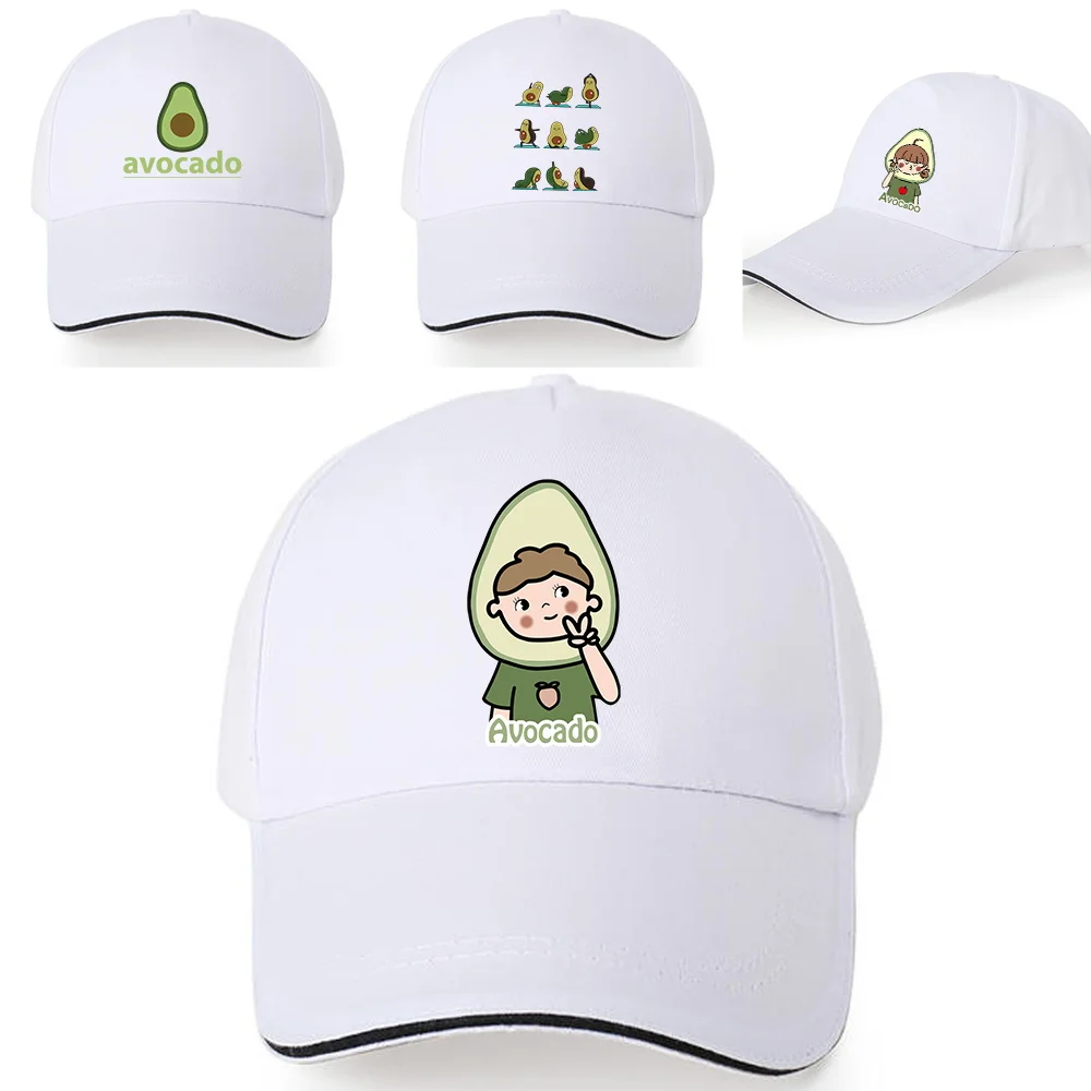 

Avocado Pattern Baseball Cap White Wild Hip-hop Hat Hipster Must-have Peaked Cotton Cap Dad Unisex Casual Summer Outdoor Sun Hat