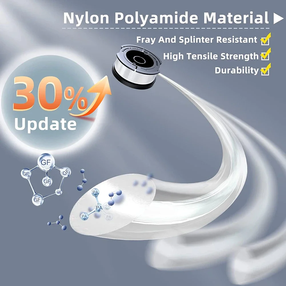 Катушка нейлоновая для триммера травы длина 9 14 м диаметр 1 65 мм 6/8 шт.