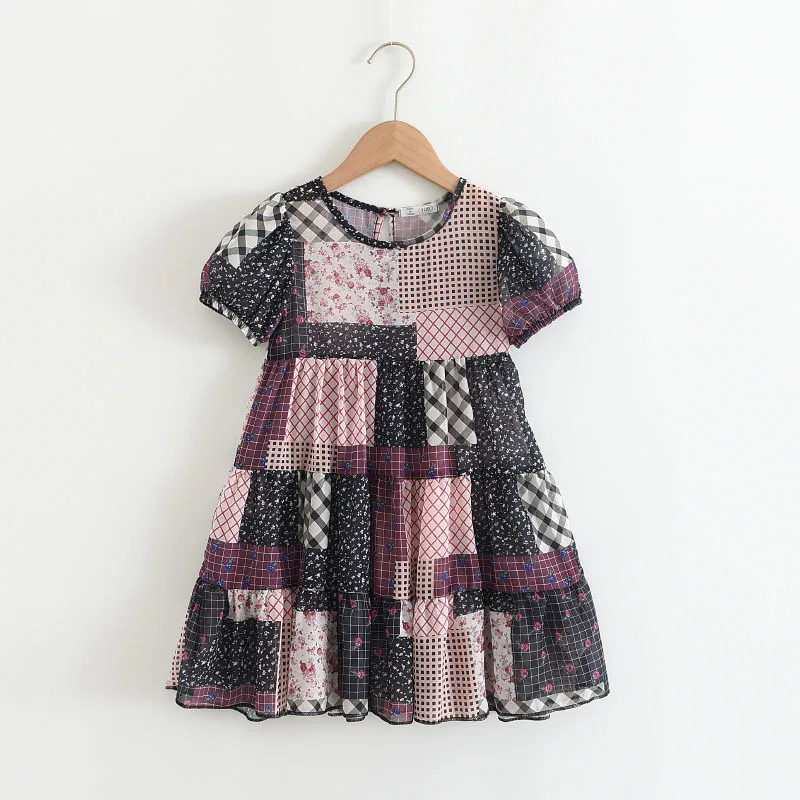 

Mmiot Girls Dress Floral Color Block Girls Clothes Children Clothing Summer Kids Dresses for Baby Girls Casual Dress 3 7T