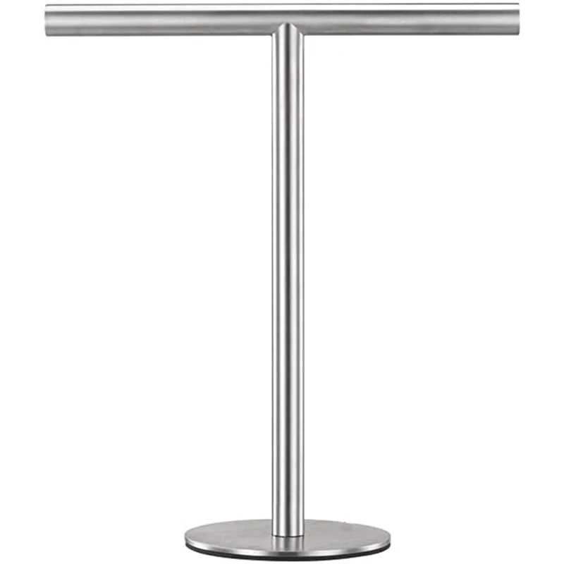 

Стойка для полотенец с матовой отделкой, сверхпрочное основание, Т-образная подставка для полотенец из нержавеющей стали для ванной комнаты, кухни.