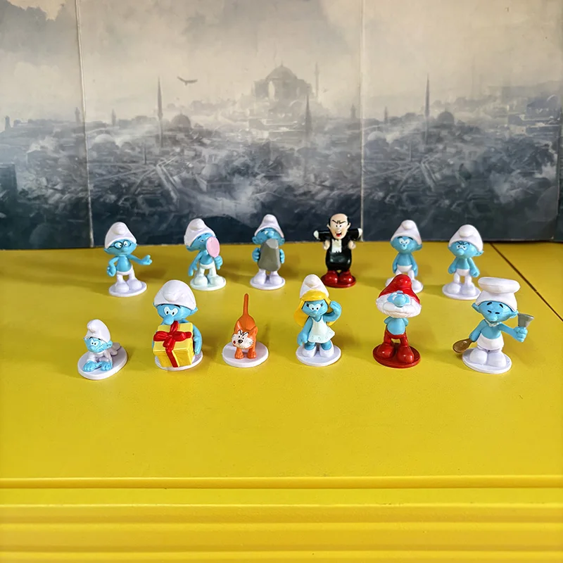 Фигурка Диснея из мультфильма Smurfs аниме модель ПВХ игрушки милый синий дух