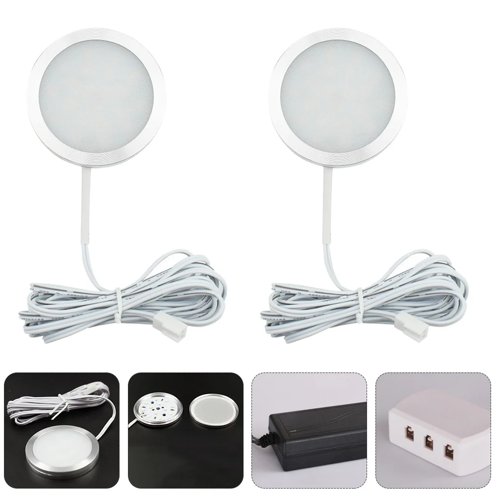 

4pcs Under Cabinet Lighting Round Down Lights Ceiling Puck Lights Cabinet Cabin Round Cabinet