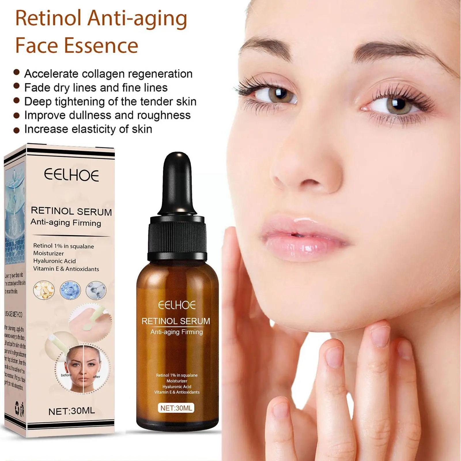 

Retinol Serum Anti Aging Care Moisturizing Whitening Remove Wrinkle Fine Fade Lines Tighten Skin Cosmetics Product B G2m8