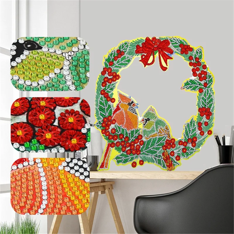 

DIY Garland Bird Diamond Painting Kits For Kids Farmhouse Diamond Embroidery Handmade Gift Home Decor-30X30cm