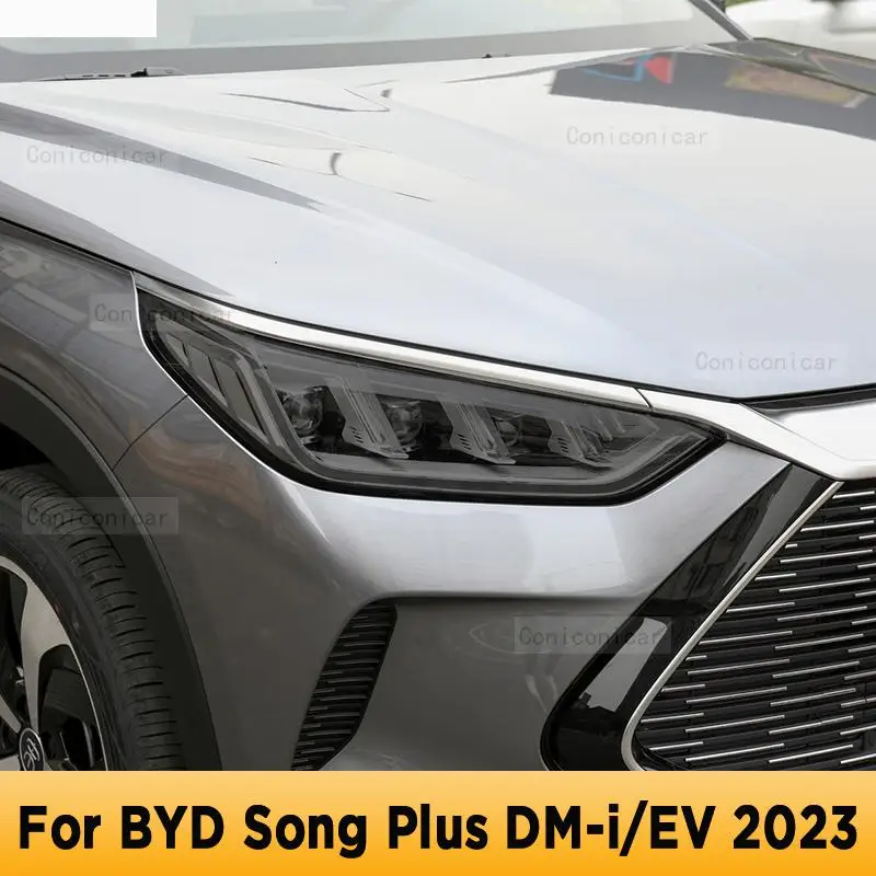 

For BYD SONG PLUS DM-i EV 2023 Car Exterior Headlight Anti-scratch Front Lamp Tint TPU Protective Film Cover Repair Accessories