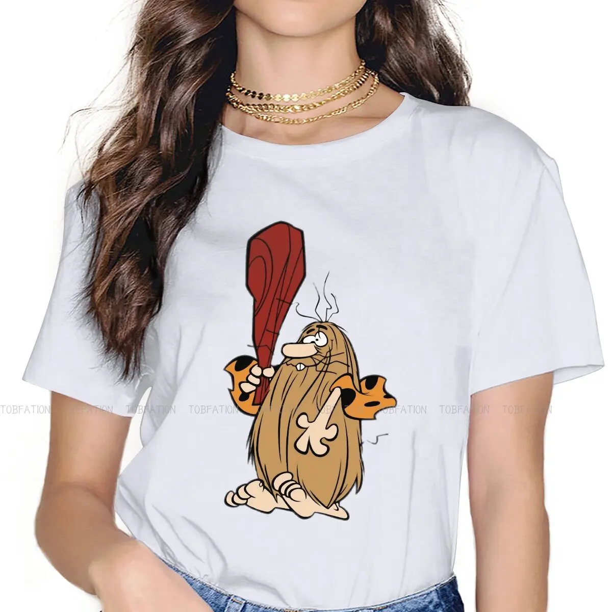 

Stupid Look Female Shirts Captain Caveman Cavey 1980s Cartoon Loose Vintage Women Tshirts Harajuku Casual Feminine Blusas