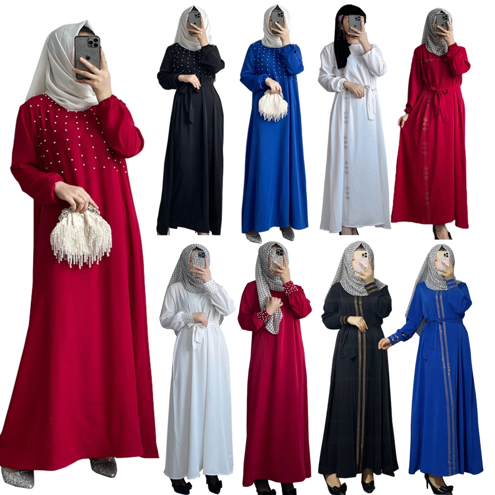 

Elegant Muslim Women Abaya Prayer Long Maxi Dress Eid Mubarak Ramadan Kaftan Islamic Arab Robe Clothing Turkey Jalabiya Femme