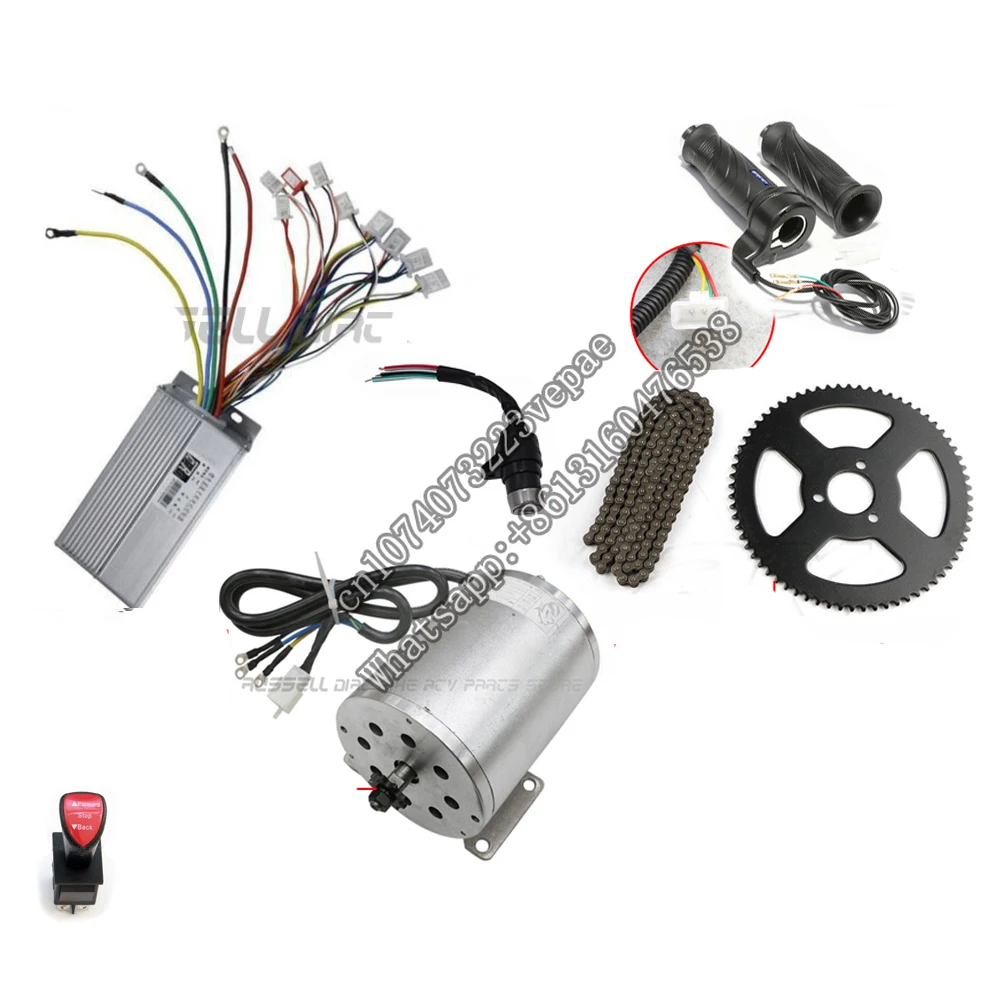 

1800W 48V T8F Chain Spocket Brushless Motor Controller Throttle Grip Forward Reverse switch Electric Go kart ATV Ebik E-Bike