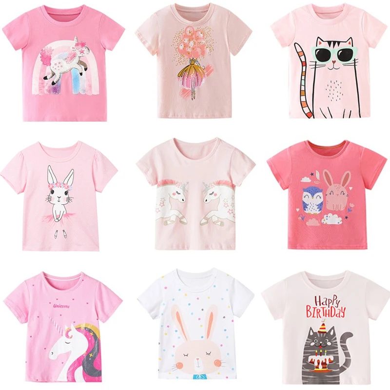 

2022 Kid Clothes Children Tees Toddler T shirts Girl Summer Clothes Short Sleeve Kids Tops Cotton Little Girls T-shirts