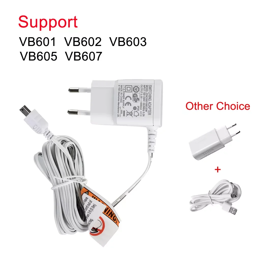 

EU Power Adapter Charger Mini USB Connector For Baby Monitor VB601 VB603 BM603 VB605 Baby Nanny Camera DC 5V 1000mA