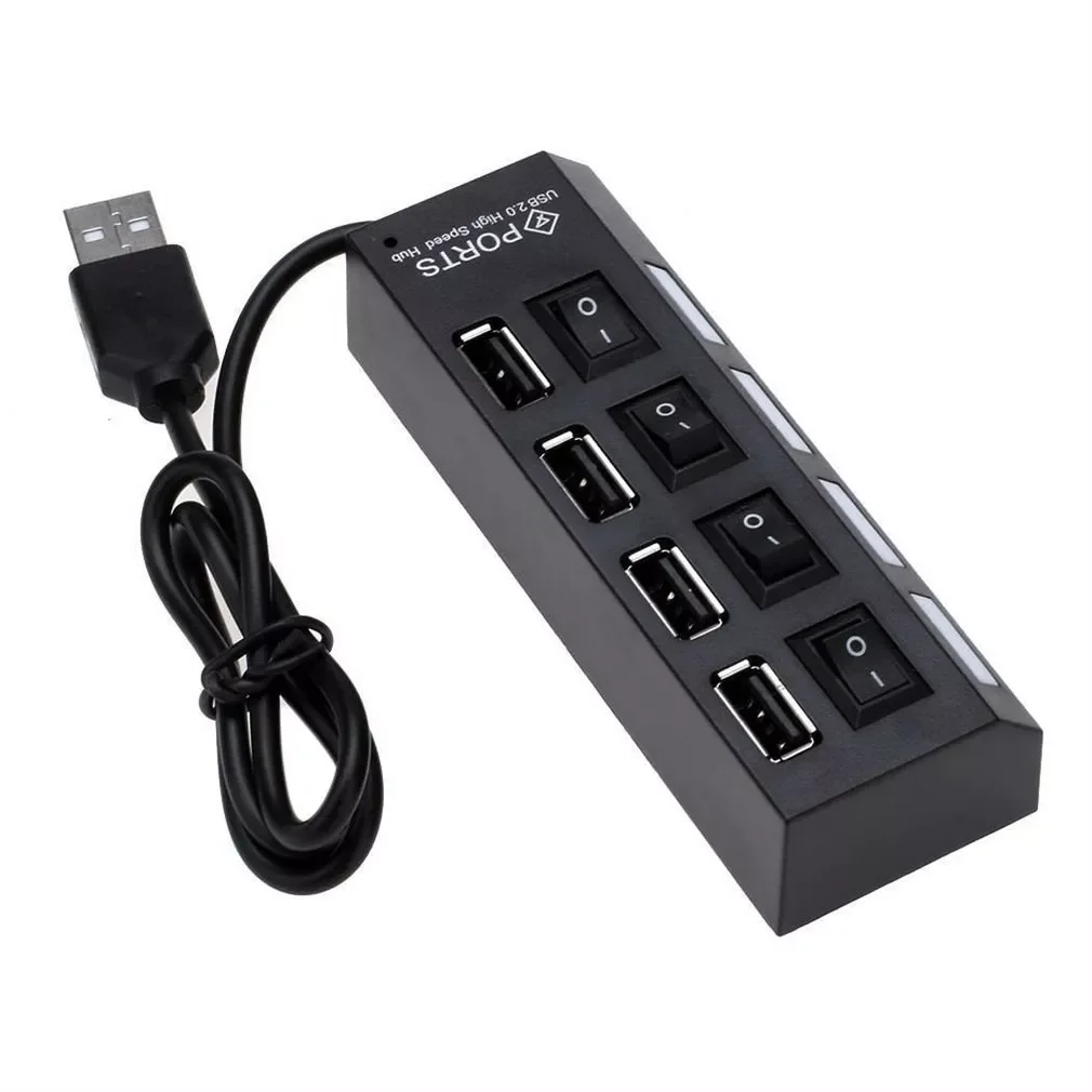

High Speed 4 Port USB 2.0 External Multi Expansion Hub ON OFF for Switch