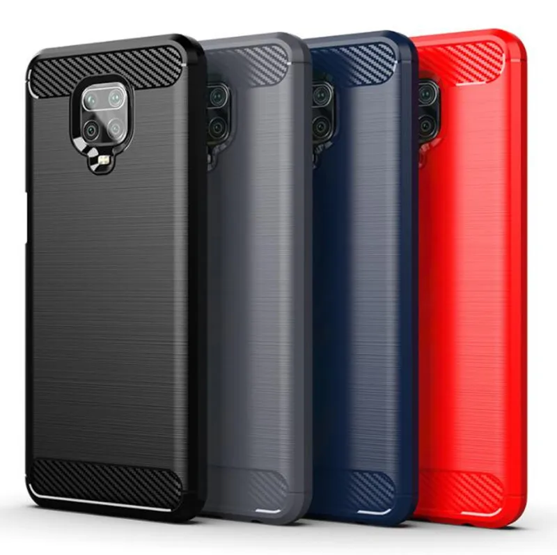 

Case For Redmi Note 9S Soft TPU Airbag Cover Carbon Fiber Brushed Cases For Xiaomi Redmi Note9S Note 9S 9 Pro Max Case Cover