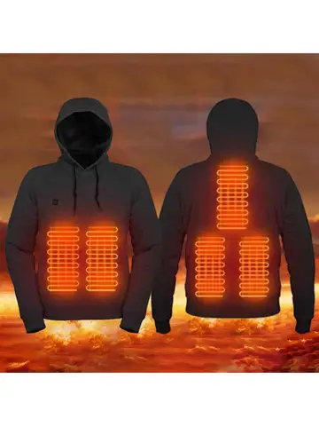 Мужские и женские толстовки с USB-подогревом, мягкие USB-перезаряжаемые винтажные готические куртки с подогревом, 3 уровня нагрева для кемпинга, работы на открытом воздухе, рыбалки