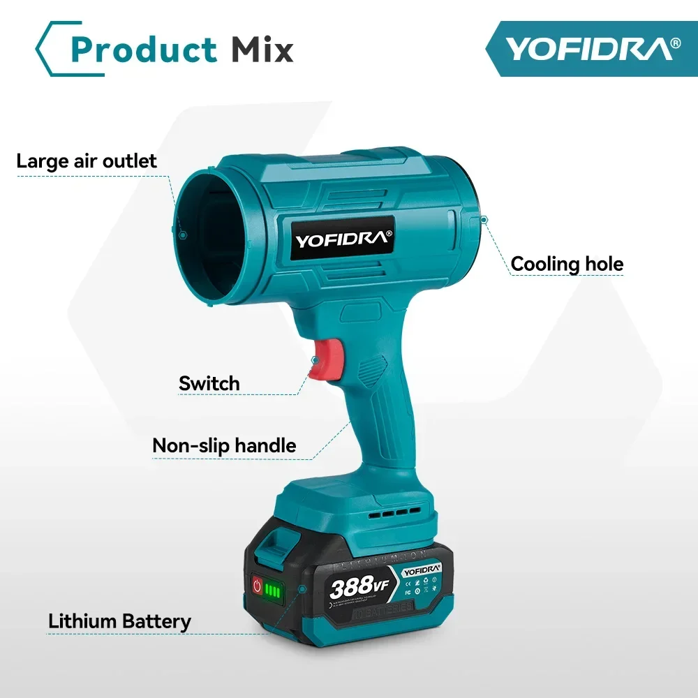 YOFIDRA Электрический вентилятор Турбореактивный Violent Air Gun Ручная сушилка для снега