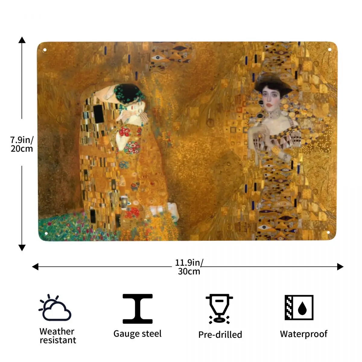 Металлический знак Gustav Klimt в стиле ретро под заказ женщина золоте Оловянная