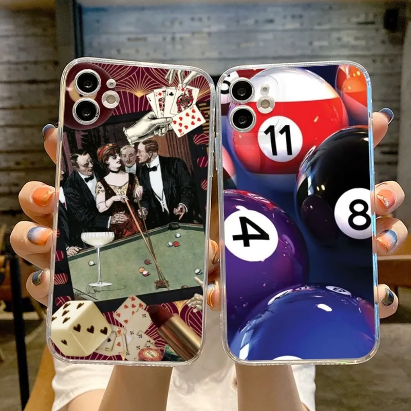 

2023 Sports Billiards Fashion Design Phone Case FOR IPhone 14 13 11 12 Pro 8 7 Plus X 13 Pro MAX XR XS MINI Transparent Covers
