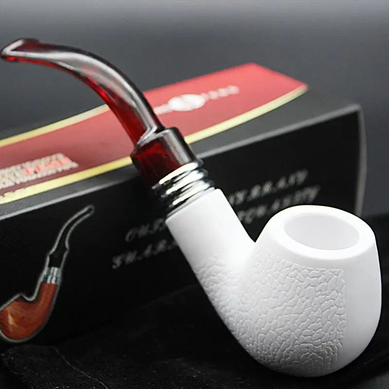 

1 Pcs Resin Smoking Pipe Straight-through Tobacco-Cigarettes Tube Reusable Patchwork Dry Pipe Gifts Dropshipping Wholesale