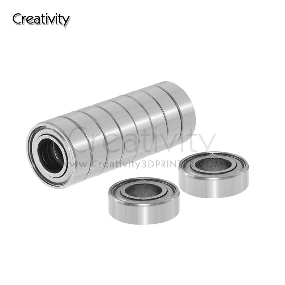 

10Pcs 608ZZ 3d printer flange bushing ball bearings Mini Metal Double Shielded Flanged Ball Bearings For 3D printer