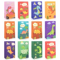 510pcs cartoon dinosaur paper gift bags candy cookies packaging bag kids jungle animal birthday party decorations baby shower