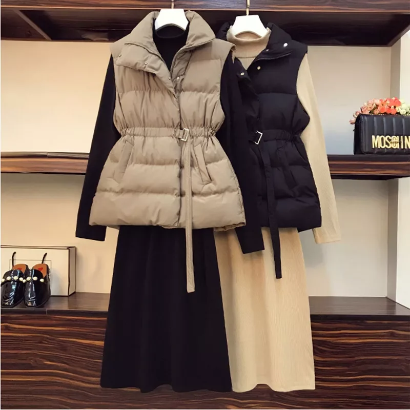 

NEW 2023 2023 Plus Size 2XL Women Vest New Harajuku Loose Vest Jacket Fashion High Waist Cotton Belt Vest Coat