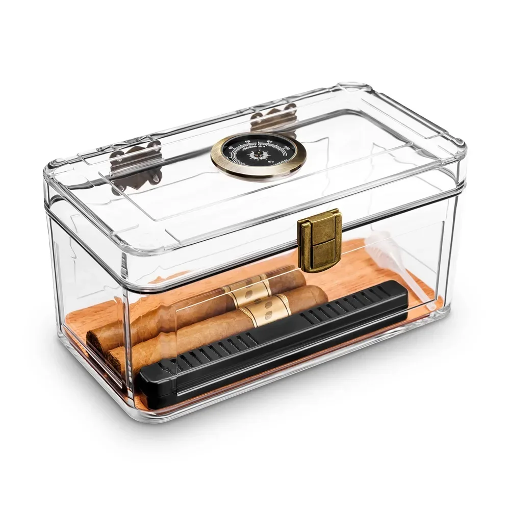 Профессиональный Акриловый Хьюмидор Для Сигар С Гигрометром Портативные
