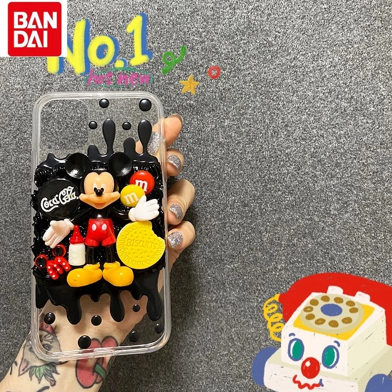 

Bandai Mickey Iphone 13 13 Pro Cute Cartoon Case for IPhone 12 12 Pro 12 Pro Max 11 11 Pro11 Pro Max DIY Cream Glue Phone Case