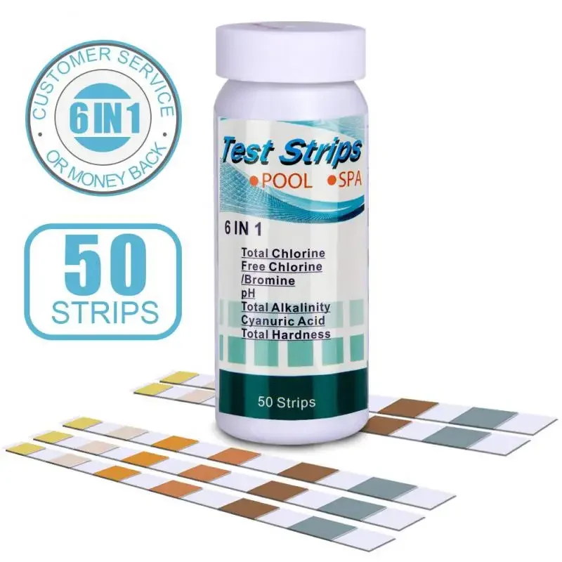 

Bottle 6 In 1 Multipurpose Chlorine PH Test Strips SPA Swimming Pool Water Tester Paper