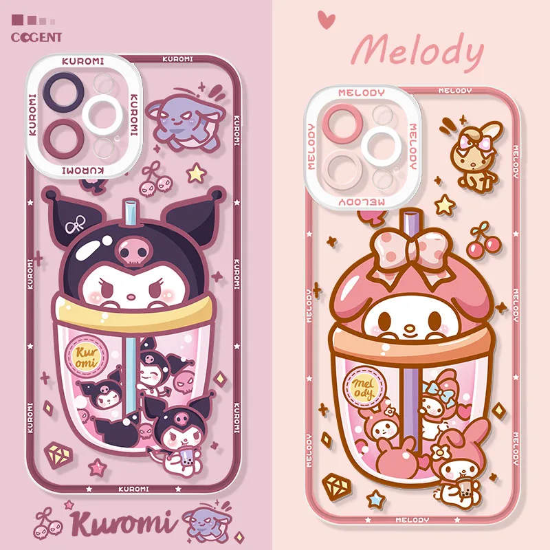 

Kuromi Melody Silicone Case for OnePlus 8 8T 9 10 Pro 11 9R 9RT Nord Ace 2 2V One Plus 1+9R 1+8T 1+10Pro 1+11 1+Ace2 Clear Cover