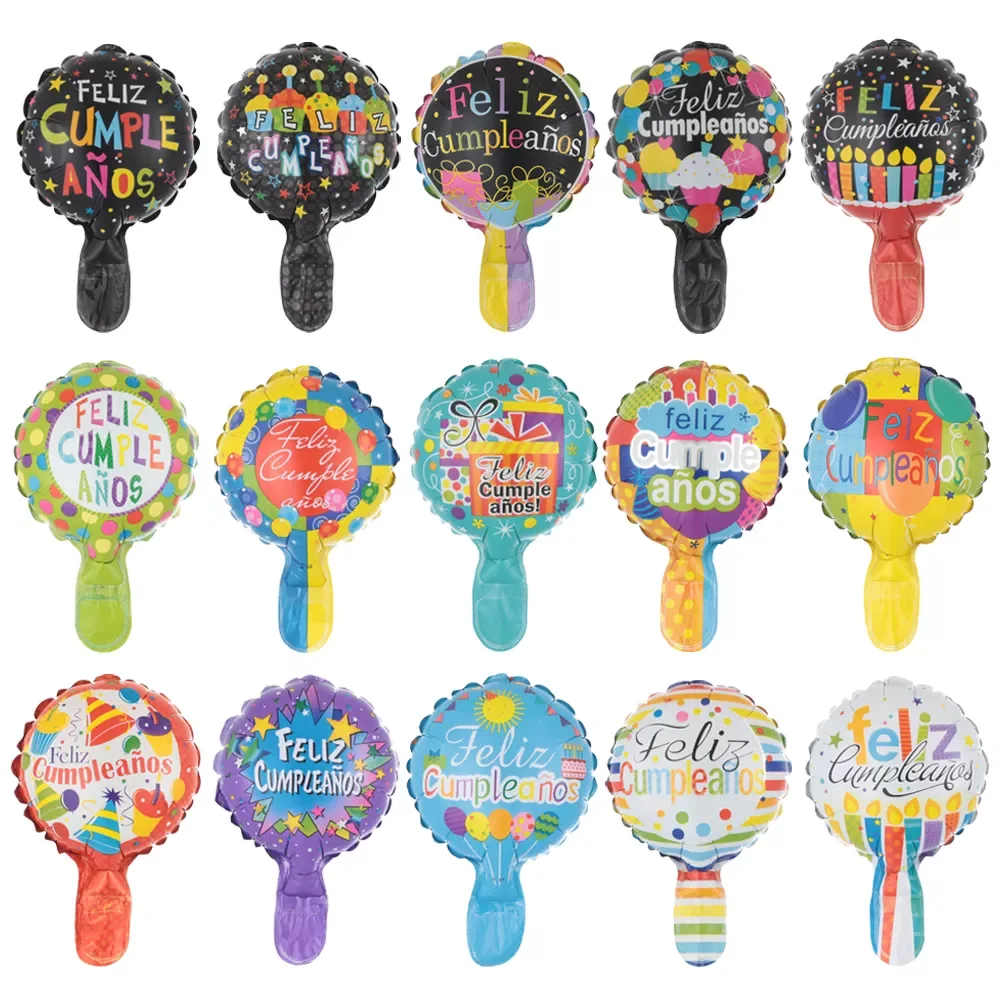 

6Inch Spanish Words Happy Birthday Foil Balloons For Birthday Party Decorations Baby Shower Decors Mini Size Air Globos