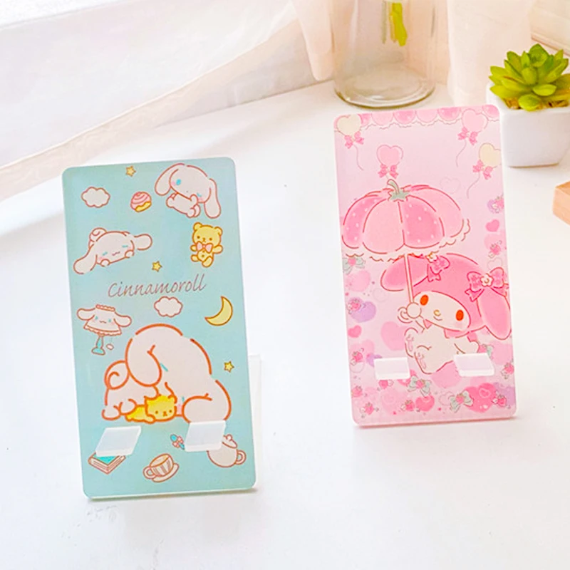 

Kawaii Sanrio Mobile Phone Stand Cartoon Kuromi Melody Student Desktop Acrylic Lazy Support Stand Charging Cute Phone Holder