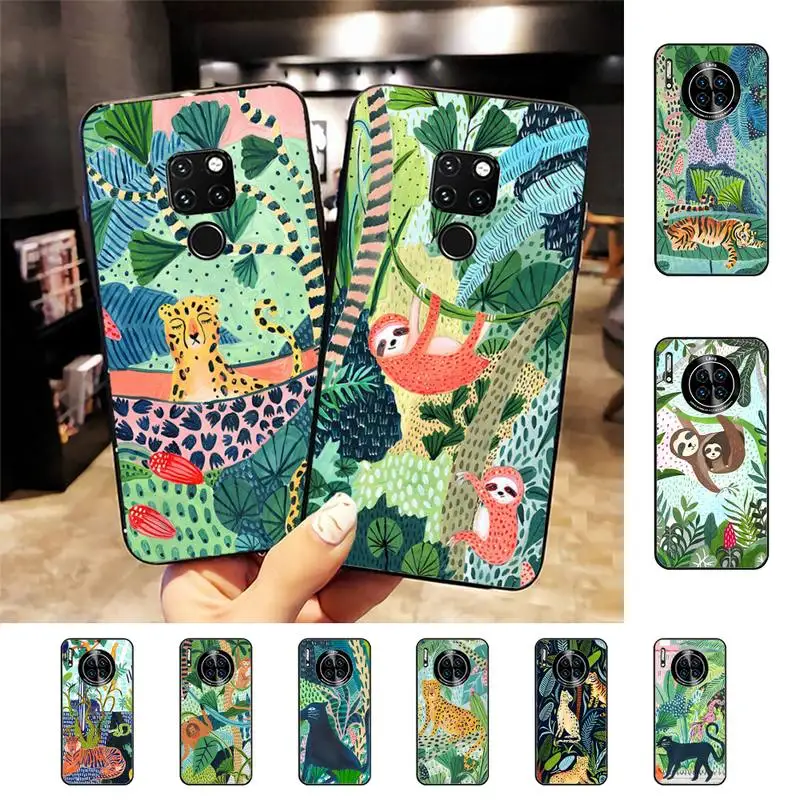 

Cute Cartoon Anime Sloth Leopard Phone Case for Huawei Mate 20 10 9 40 30 lite pro X Nova 2 3i 7se