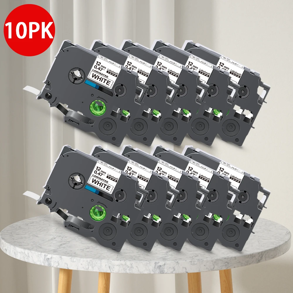 

10PK 231 совместимая с Brother Tz-белая этикетка-лента 231 221 221 FX231 S231 6/9/12 мм tz231 этикетка для изготовителя этикеток Brother P-Touch