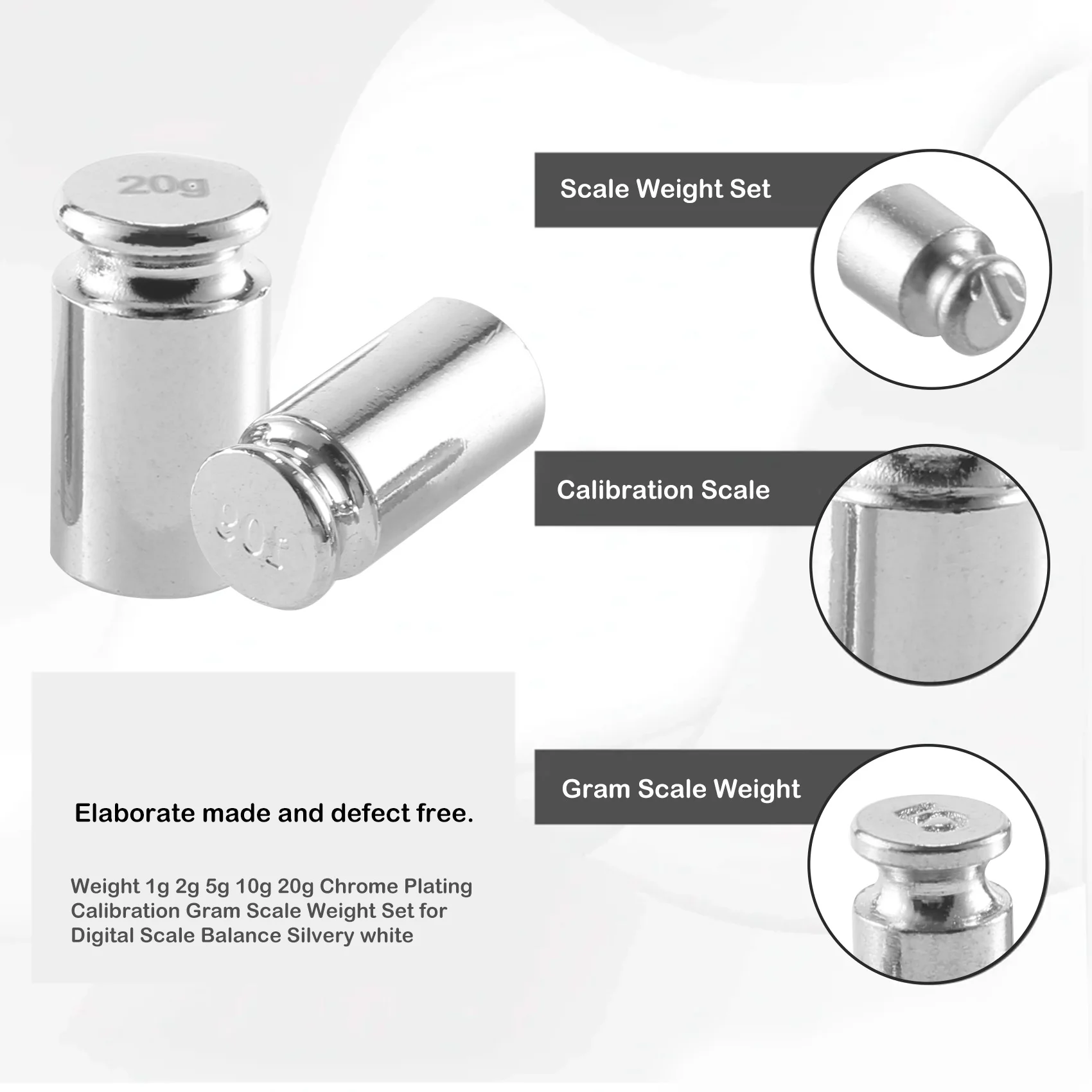 Вес 1 г 2 Φ 10 20 калибровка по хромовому покрытию граммам набор весов для цифрового