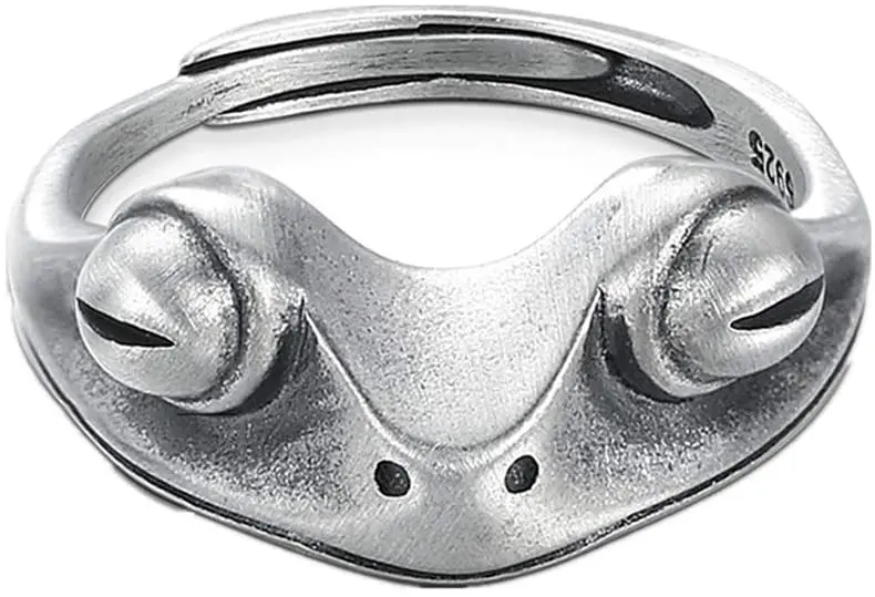 

Frog Open Rings for Women Men Couples Vintage Cute Animal Finger Ring Silver Fashion Party Jewelry Gifts