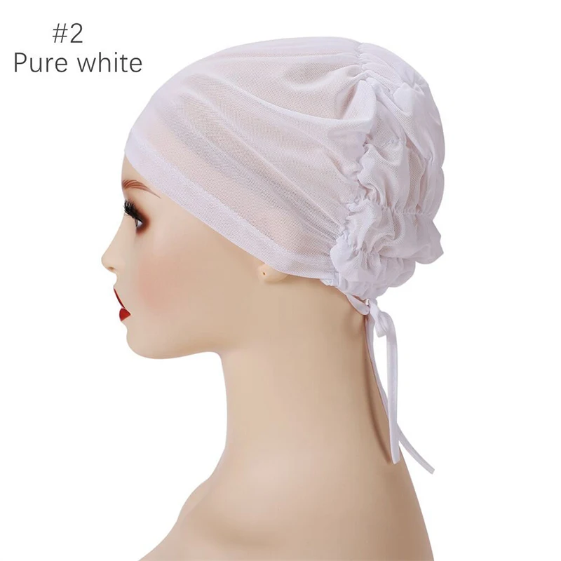 New Muslim Turban Hat Inner Hijab Caps Instant Mesh Bonnet Hijabs Thin Undercap HeadCover for Women Summer Breathable Headwrap