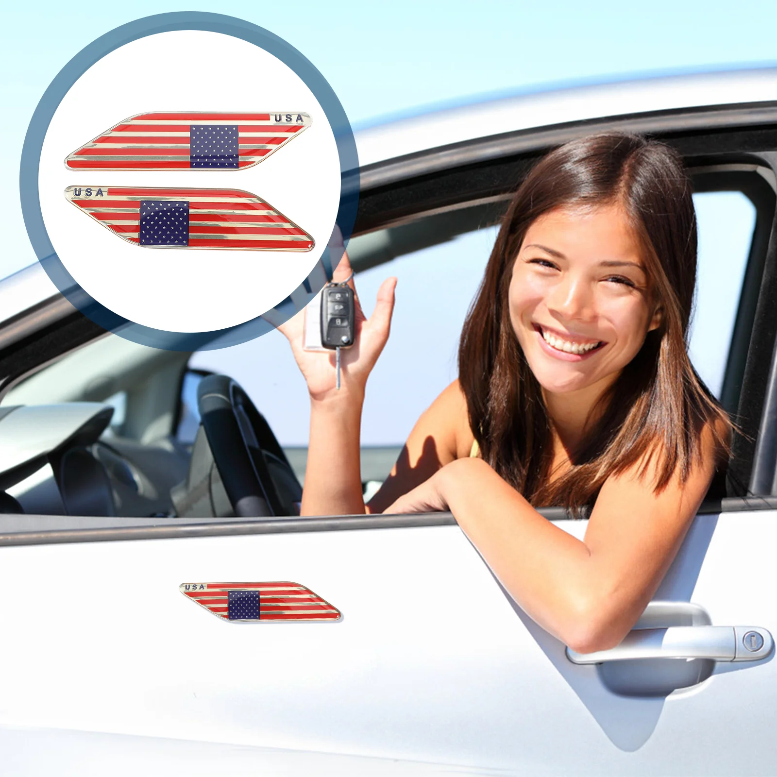 

Наклейки на автомобиль с национальным флагом США, наклейки на американские бамперы и грузовики, наклейки на окна из цинкового сплава