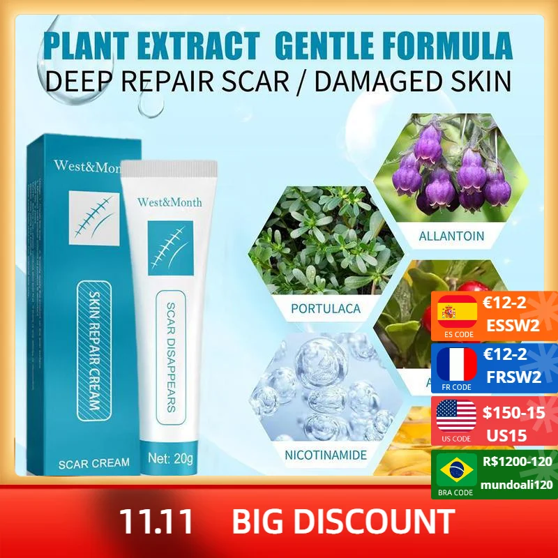

Acne Scar Removal Cream Repair Burn Surgical Scars Body Care Marks Cell Skin Smoothing Stretch Regeneration 20g Enhance ​Cream