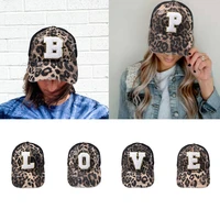 fashion leopard embroidered 26 letters baseball cap men women snapback hip hop hat summer breathable mesh sun hats for women