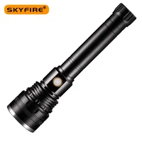 skyfire 2022 high lumens led tactical zoomable flashlights type c usb rechargeable outdoor waterproof g4 lamp bead sf 432